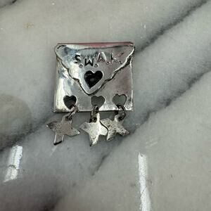 Swak Sterling Silver Love Letter brooch